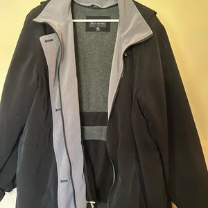 Braetan Black and Gray Men's Raincoat